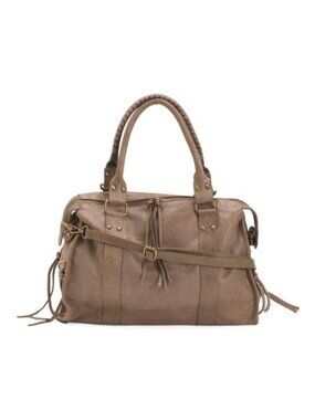 GAVE LUX Made In Italy Leather Large Brushed Satchel